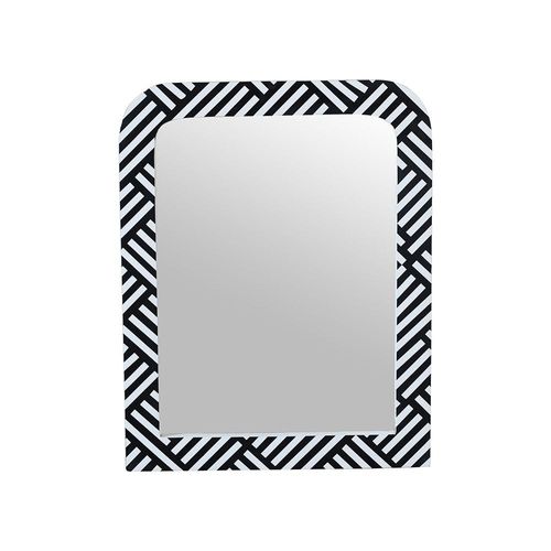 Ikat Solid Wood Mirror - Black/White - With 2-Year Warranty